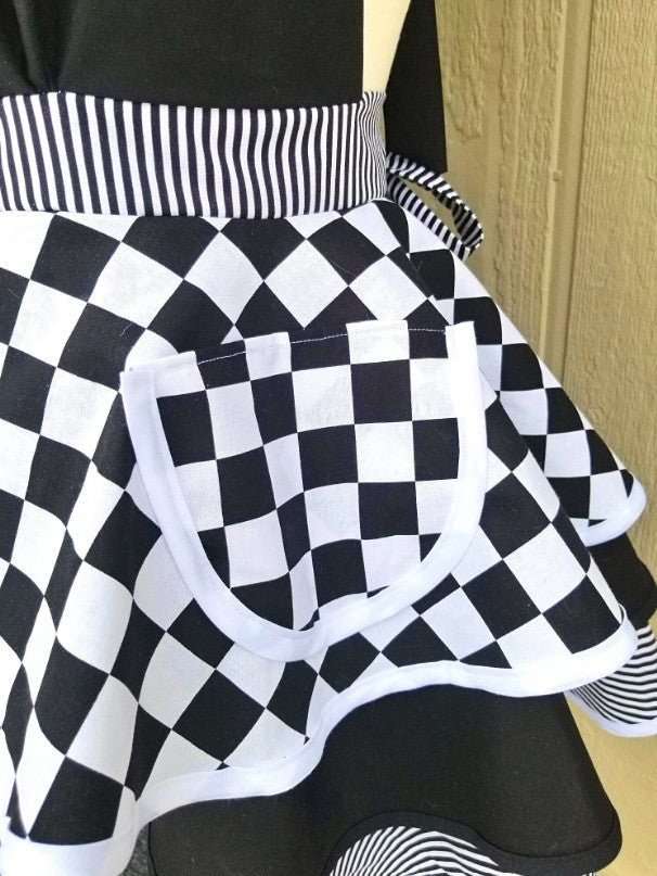 Black Check Retro Apron