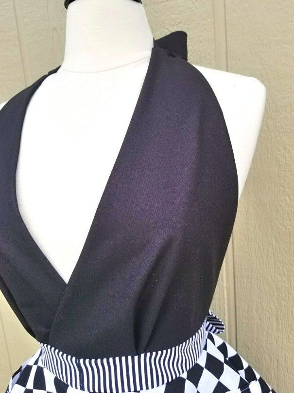 Black Check Retro Apron