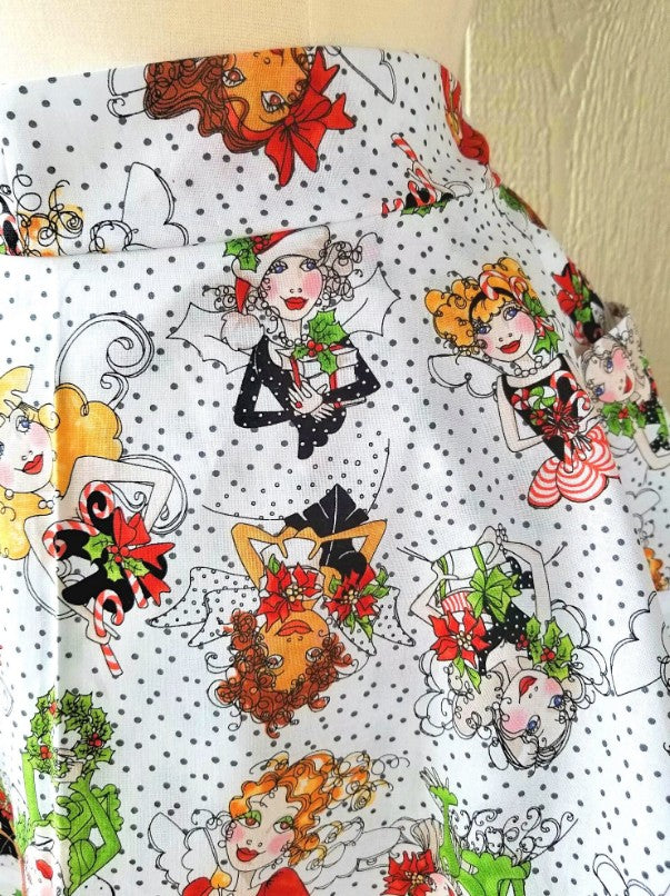 Christmas Angel Vintage Half Apron