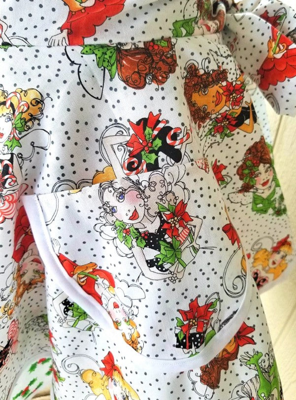 Christmas Angel Vintage Half Apron
