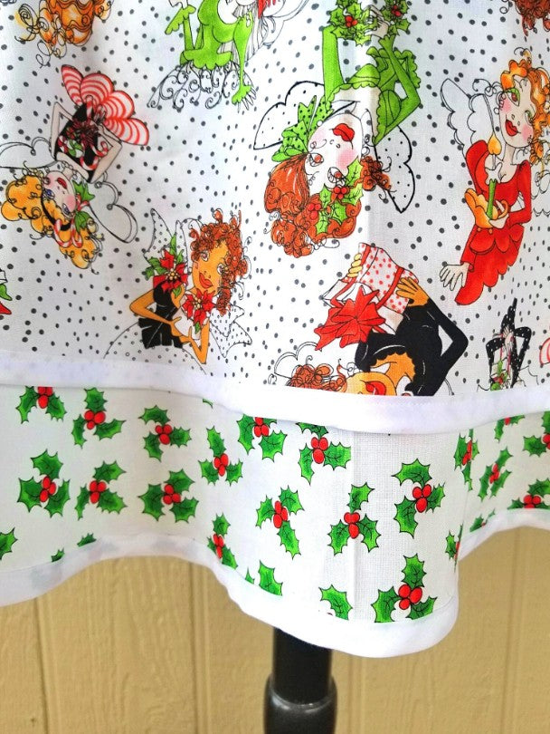 Christmas Angel Vintage Half Apron