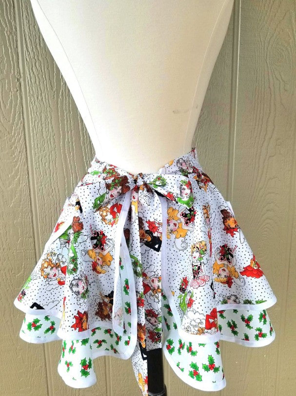 Christmas Angel Vintage Half Apron