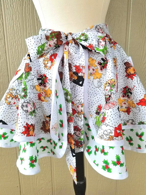 Christmas Angel Vintage Half Apron