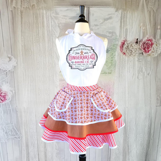Holiday Gingerbread Retro Apron