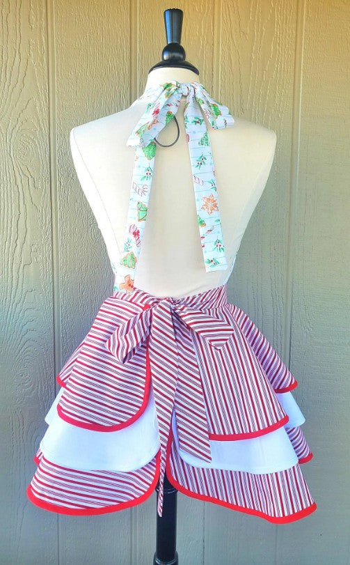 Peppermint Christmas Retro Apron
