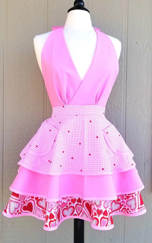 Pink Valentines Retro Apron