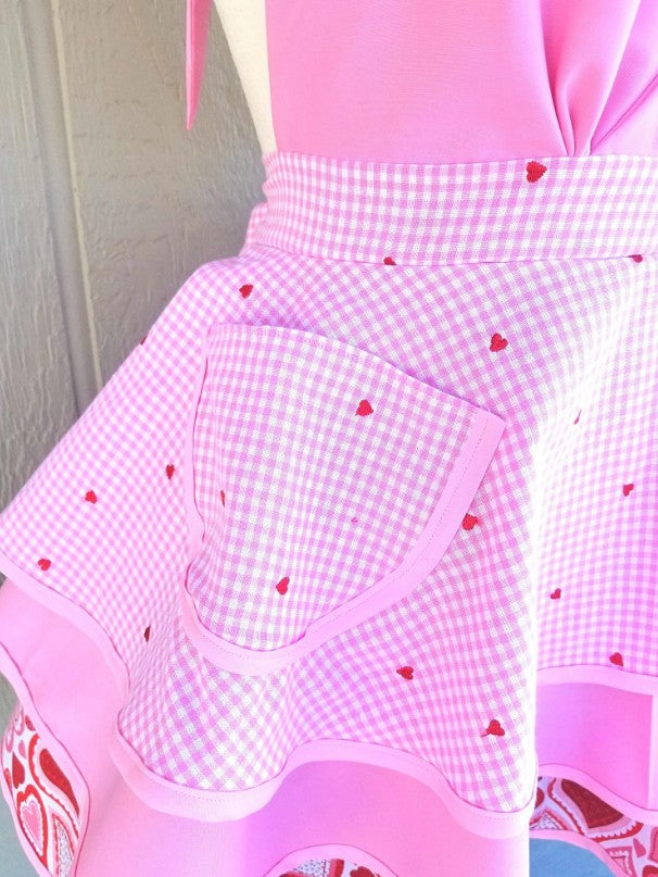 Pink Valentines Retro Apron