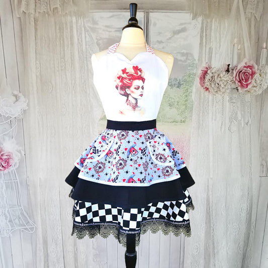 Red Queen Wonderland Inspired Retro Apron