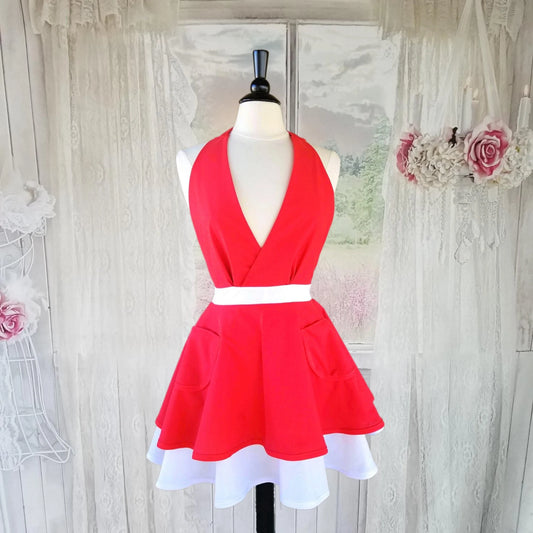 Classic Red White Retro Apron