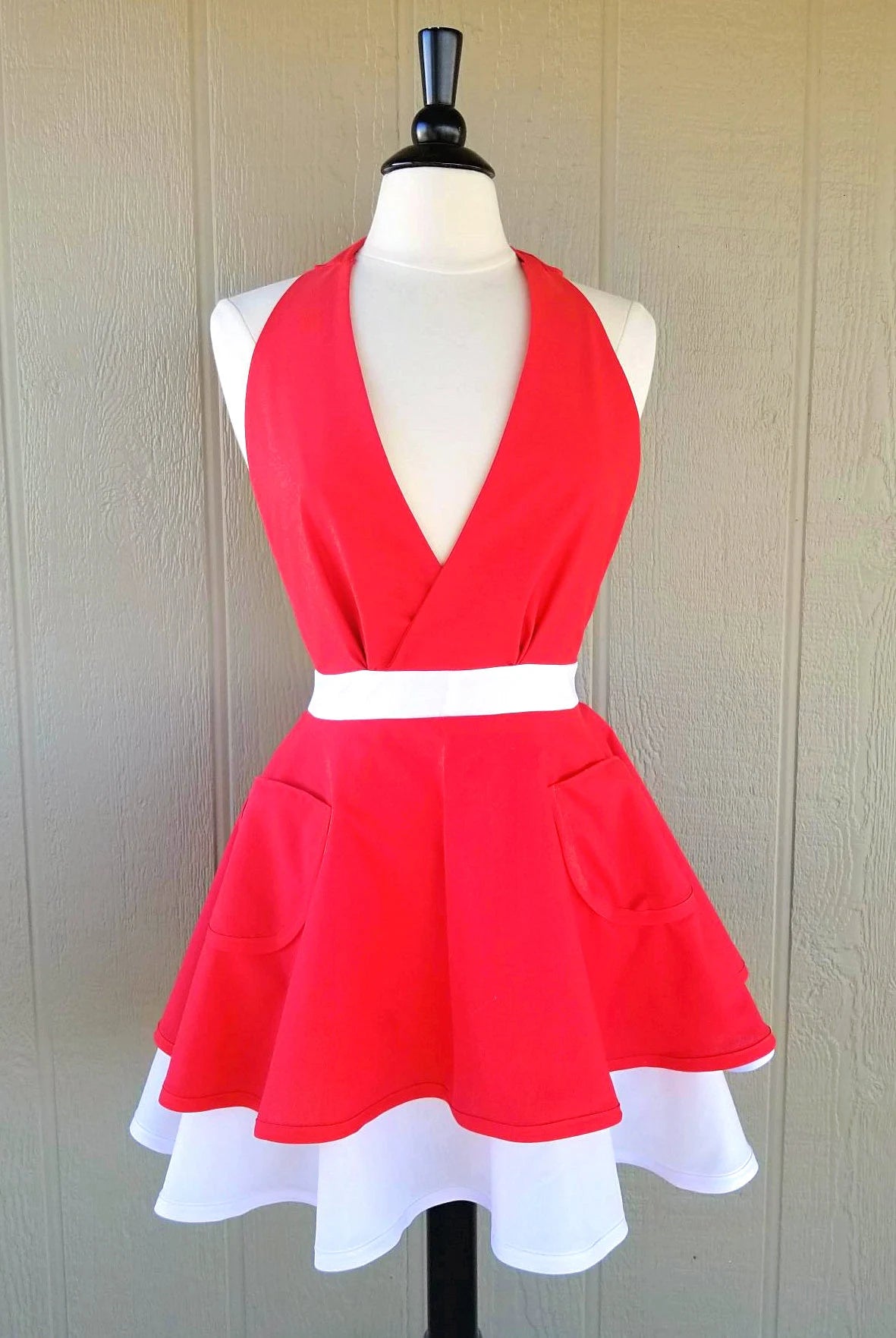 Classic Red White Retro Apron