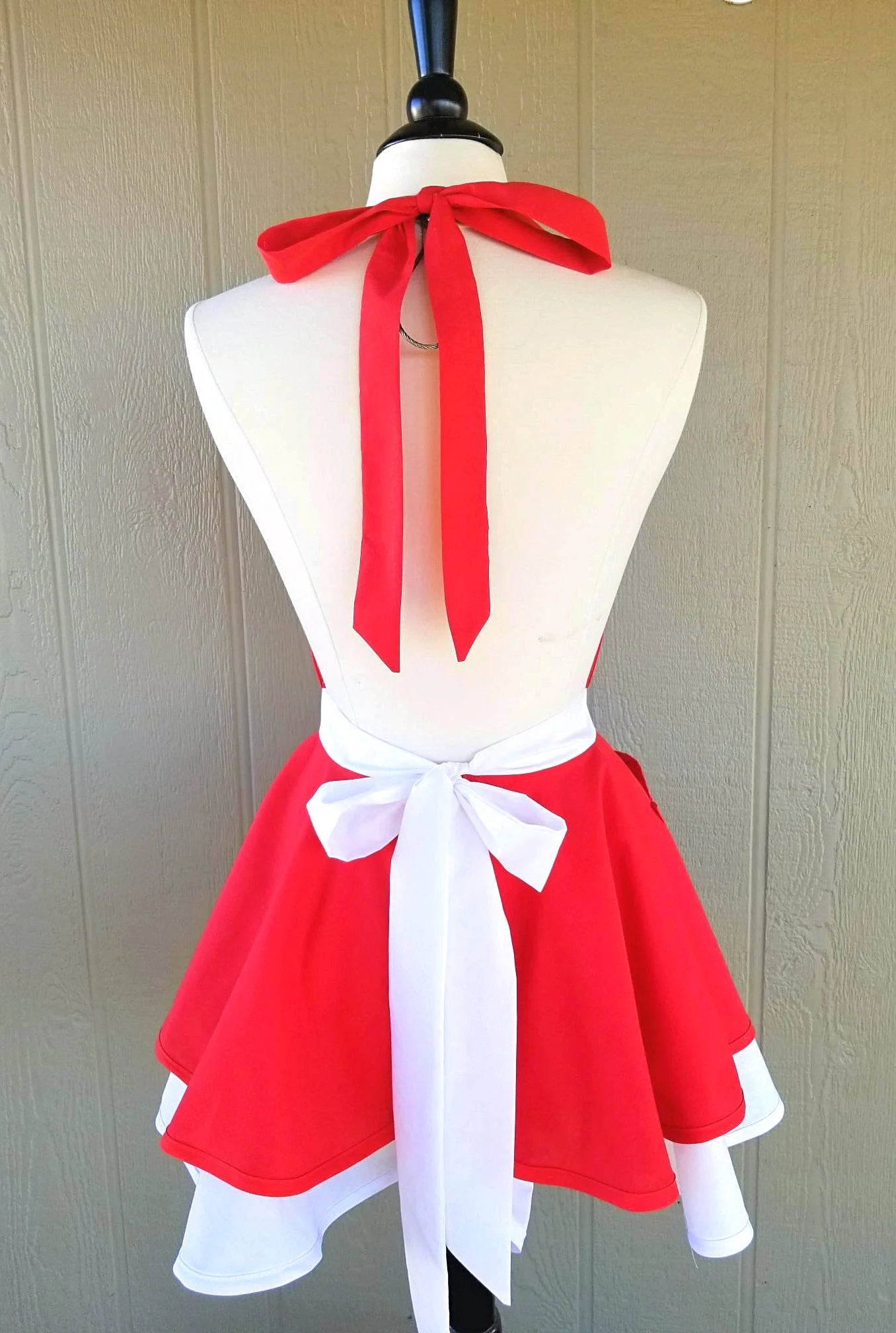 Classic Red White Retro Apron