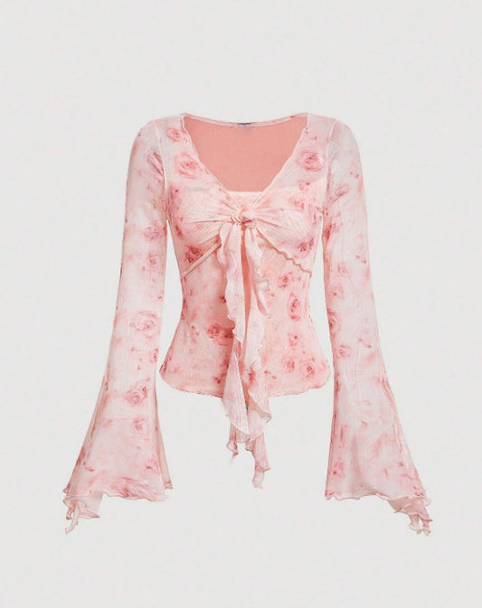Romantic Flouncy Bell Sleeve Top