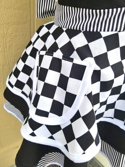 Black Check Retro Apron