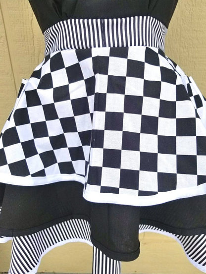 Black Check Retro Apron
