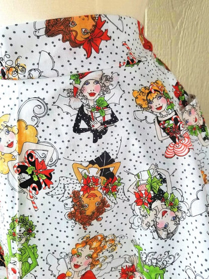 Christmas Angel Vintage Half Apron