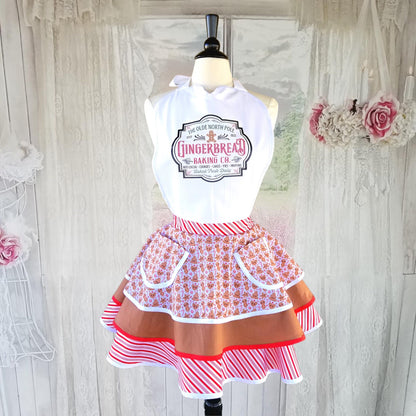 Holiday Gingerbread Retro Apron