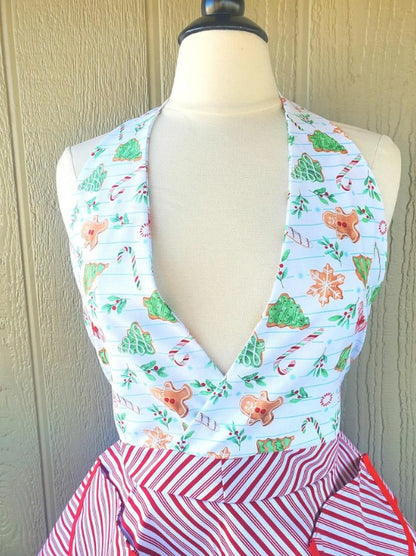 Peppermint Christmas Retro Apron