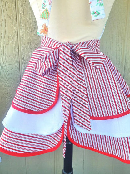 Peppermint Christmas Retro Apron