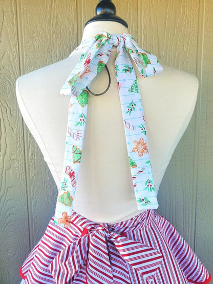Peppermint Christmas Retro Apron