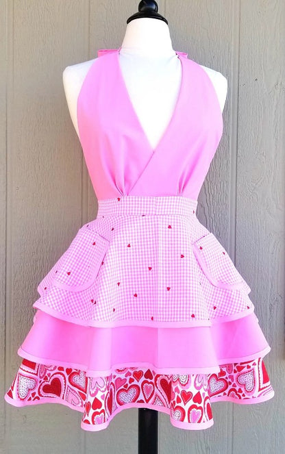 Pink Valentines Retro Apron