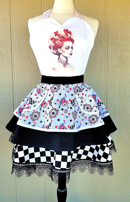 Red Queen Wonderland Inspired Retro Apron