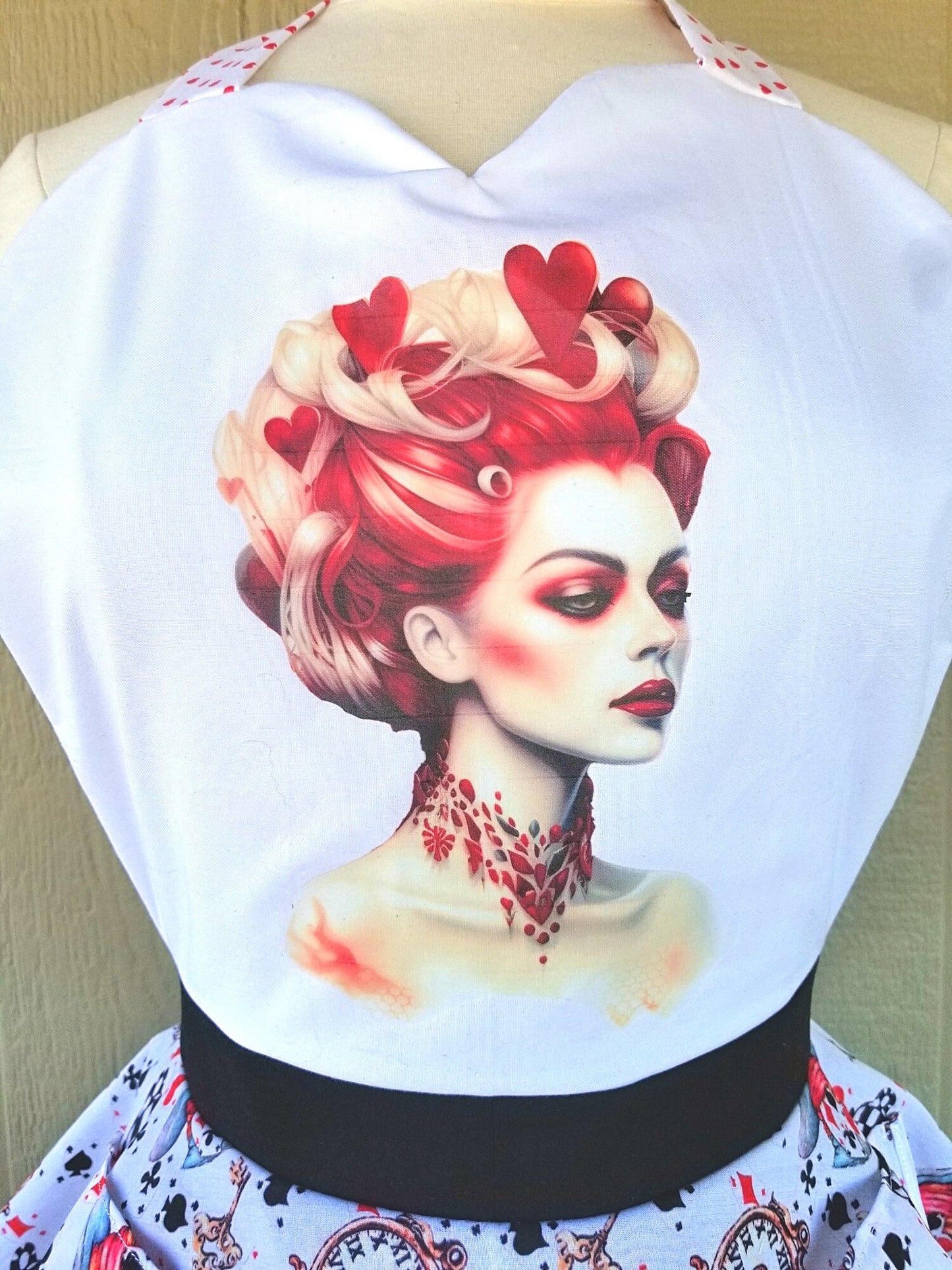 Red Queen Wonderland Inspired Retro Apron
