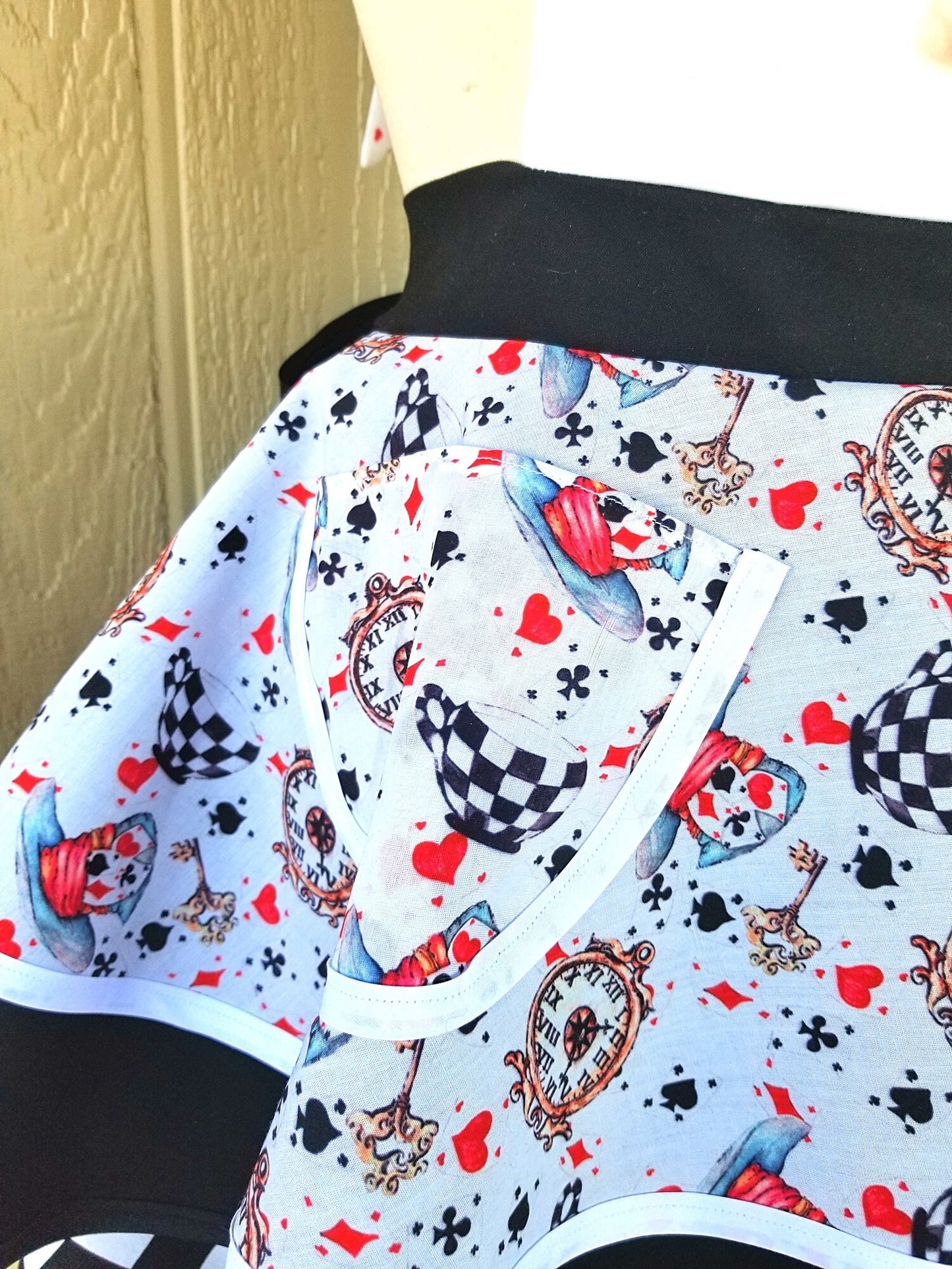 Red Queen Wonderland Inspired Retro Apron