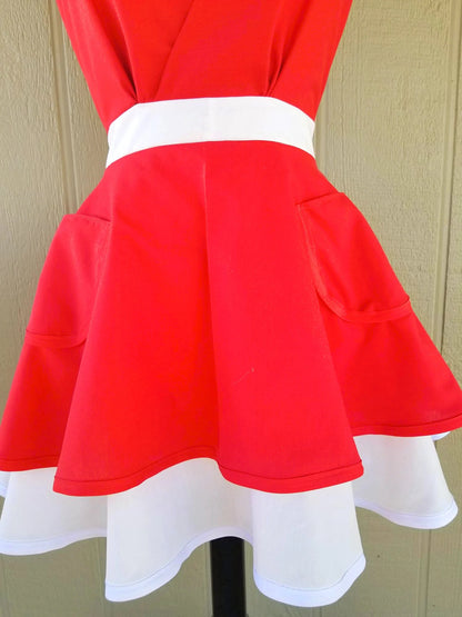 Classic Red White Retro Apron